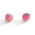 Leuke roze hars perzik fruit bedel DIY sieraden hanger voor ketting sleutelhanger - Perzik