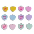 Colorful Valentine resin heart charms with letters DIY jewelry necklace keychain pendants - Hug Me / 20x19mm / Blue