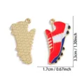 Gold plated enamel baseball cleat charm pendant for DIY alloy jewelry making accessories 3.3cm - Sneaker Pendant (A8-311) / 33x17mm / Red