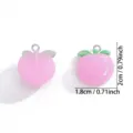 Pink Peach Resin Pendant DIY Craft Necklace Bracelet Jewelry Making Accessories 1.8x2cm - Peach Style (A8-197) / 1 Piece (20x18mm) / Pink Peach