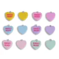 Colorful heart resin charms, DIY jewelry pendant accessories for necklace keyring decor - SWEET HEART / 20x19mm / Blue