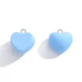 Light blue glossy heart resin charm DIY pendant for necklace bracelet keychain accessories - 18x16.5mm / Blue