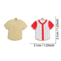Baseball jersey enamel metal charm pendant DIY jewelry making accessory for necklace bracelet keychain - Baseball Jersey Pendant (A8-312) / 31x31mm / Red