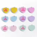 Multi-color heart resin charms with BE MINE text, perfect for DIY jewelry and keychains. - BE MINE