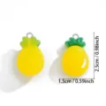 Resin pineapple charms for DIY jewelry making, cute translucent pendant for necklace, keychain. - Pineapple Style (A8-199) / 1 Piece/Pack (25x15mm) / Yellow Pineapple
