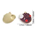 Baseball glove enamel charm alloy DIY jewelry pendant for bracelet necklace keychain. - Baseball Glove Pendant (A8-313) / 26x27mm / Brown