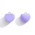 Colgante de corazón morado de resina DIY accesorio de joyería variante superficie lisa macarrón. - 18x16.5mm / Púrpura