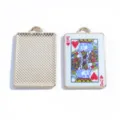 Ciondolo stampa carta da gioco goccia d'olio accessorio gioiello lega DIY collana - Modello-K / 28x18mm