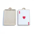 Ciondolo carta da gioco Asso di cuori in lega DIY gioielli collana portachiavi charm - Modello-A / 28x18mm