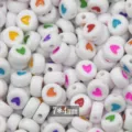 Acrylic heart shape loose beads for DIY jewelry making, phone chains and bracelet crafts. - Colorful Hearts