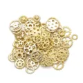 Steampunk Metall Zahnrad Anhänger Mix, Gold Legierung DIY Schmuck Zubehör Epoxidharz Handwerk. - 50g/Packung / KC Gold