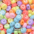 Colorful acrylic spacer beads 7x4mm for DIY phone chains jewelry making and bracelets. - Multicolor Pattern