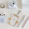 Transparent cute acrylic photocard holder keychain for 3 inch polaroid photo card sleeves - Tiger