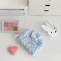 Blue plush leopard coin purse mini fluffy card pouch cute snap wallet for daily use - Blue Leopard Bag