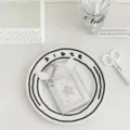 INS Style Korean Angel Wings PU Leather 3-Inch Photocard Holder Protective Case Keychain - Silver