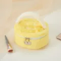Plush cosmetic bag cute furry zipper travel makeup pouch portable coin purse for daily use. - Yellow