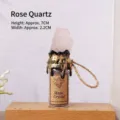Unique handcrafted natural rose quartz raw stone wishing bottle pendant with wax seal - Pink Crystal