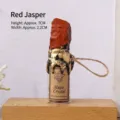 Natural Red Jasper Raw Stone Crystal Wish Bottle Pendant with Decorative Gold Claw Design - Red Jasper