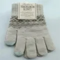 Guantes tácticos de punto jacquard gris con forro de felpa cálido para el invierno - Talla única / Beige