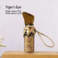 Natural tiger's eye crystal wishing bottle with gold wax seal and hanging rope - Tiger Eye Style