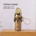 Natural Citrine Crystal Wish Bottle Hanging Pendant with Decorative Gold Wax Seal 7cm - Citrine Style