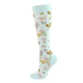 High-elastic sports compression long socks with colorful leaf patterns for unisex - S/M / Fallen Leaves Pattern