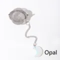 Premium 304 stainless steel tea infuser featuring a moon opal crystal pendant - Opal