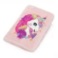 Pink fluffy unicorn notebook A5 size cute diary student journal plush writing book - A5 / Pink