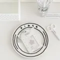 Korean ins style white PU leather photocard holder with angel wings and star pendant for 3 inch card - White