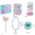 Set regalo sirena per bambini con taccuino peluche accessori capelli penna collana borsa. - Set Scatola Regalo Taccuino Coda Di Sirena