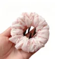 Molla per capelli plissettata in rete rosa, chignon rotondo estensibile per acconciature. - Rosa chiaro