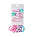 Kids cute glitter hair clips and elastic hair ties set colorful children hair accessories. - Shell