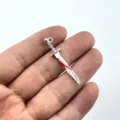 DIY Legierung blutiges Schwert Anhänger Anime Spiel Waffe Schmuck Zubehör für Halskette - Stil 9