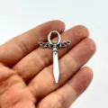 Gothic bat sword metal pendant DIY jewelry charm necklace bracelet accessory gift idea - Black Wing Style (2)