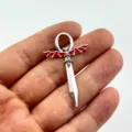 DIY alloy jewelry accessory weapon sword bat pendant for handmade bracelet necklace crafting - Red Wings Style (1)