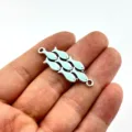 Silber Emaille kleine Fische Anhänger Verbinder für DIY Halskette Armband Schmuckzubehör - Silberbasis Hellblauer Fischstil (4)