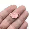 Charming pink mask metal pendant detail, perfect for DIY jewelry making, earrings, and cute crafts. - Pink