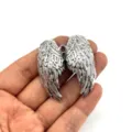Silver alloy angel wings pendant charm for DIY handmade necklaces and keychains accessory - Large Angel Wings (HJ26-718-1)