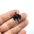 Gothischer schwarzer Herz Flügel Dolch Anhänger für DIY Schmuckherstellung, süßer und cooler Stil. - Schwarz Schwarzer Strass Stil (4)