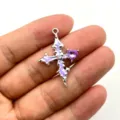 Legierung Oeltropfen Kreuz Herz Anhaenger DIY modische Halskette Ohrring Schmuck Accessoire - Lila