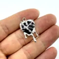 Punk Stil Legierung Kette flüssig Herz Anhänger DIY Schmuck Halskette Armband Accessoire - Schwarz