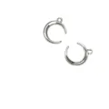 Silver crescent moon pendant charm detail view, ideal for DIY gothic earrings making. - Crescent Moon Style(4)