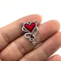 Dettaglio pendente in lega cuore diavolo retro gotico, perfetto per gioielli fai da te. - Stile Diavolo Cuore Rosso