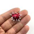 Pendentif coeur d'épine de goutte d'huile rouge gothique charme de bijoux faits à la main - Cœur d'Épines (HJ25-119-2) / Rouge