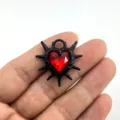 Gotischer dunkler roter Herzanhänger DIY Schmuck Zubehör Retro Punk Stil Herzanhänger für Kette - Rot (Schwarzer Besatz)