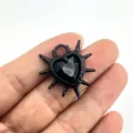 Gotischer schwarzer Herz Anhaenger Charm DIY Halskette Ohrring Gothic Metall Schmuck Design - Schwarz (Schwarzer Besatz)
