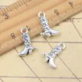 Ciondoli stivali cowboy western in argento antico accessori per gioielli fai da te - Stile Stivale da Cowboy Occidentale (2) / Argento antico