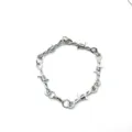 Nahaufnahme des Punk-Stils Stacheldraht Legierung Kette Schmuckzubehör, silberner Metallton. - Silber Stacheldraht Dornen Armband Zubehör
