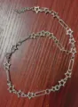 Silberne hohle Stern Kette Metallglied Schmuck Zubehör DIY Komponente Nahaufnahme - Hohler Stern Rechteck Kette