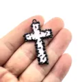 Zinklegierung Öltropfen Kreuz Anhänger DIY Schmuck Accessoires für Halskette Armband - Rosa Weiß